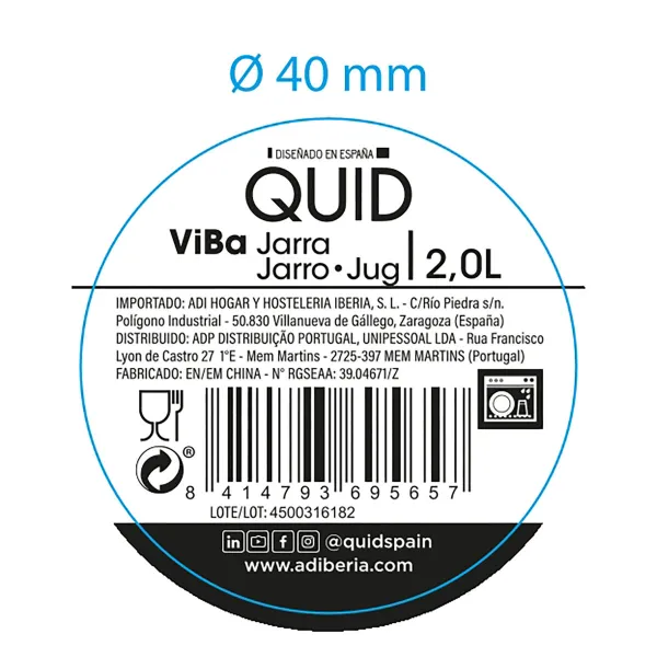 Purkki Kannella ja Annostelija Quid Viba Vihreä Muovinen (2,4 L)