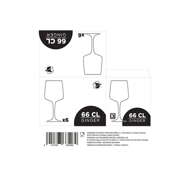 Džino ir Toniko stiklinių rinkinys Ginger Skaidrus stiklas 660 ml