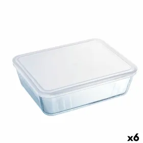 Suorakulmainen eväsrasia kannella Pyrex Cook & Freeze 22,5 x 17,5 x 6,5 cm 1,5 L Läpinäkyvä Silikoni Lasi (6 osaa)