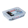 Suorakulmainen eväsrasia kannella Pyrex Cook & Freeze 22,5 x 17,5 x 6,5 cm 1,5 L Läpinäkyvä Silikoni Lasi (6 osaa)