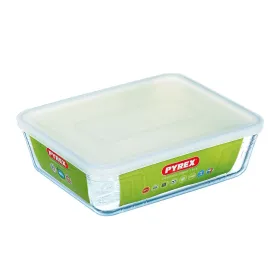 Stačiakampė priešpiečių dėžutė su dangteliu Pyrex Cook & Freeze 25 x 20 cm Skaidrus Silikoninis stiklas 2,6 L (6 vnt.)