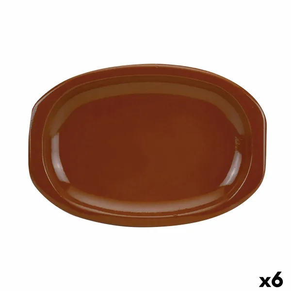 Serving Platter Raimundo Barro Profesional Baked clay Brown 6 Units 36 x 25 cm