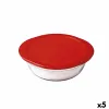 Apvali pietų dėžutė su dangteliu Ô Cuisine Cook & Store 21 x 21 x 7 cm Raudona 1,1 L Silikoninis stiklas (5 vnt.)
