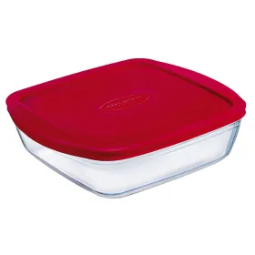 Stačiakampė priešpiečių dėžutė su dangteliu Ô Cuisine Cook&store Ocu Raudona 2,5 L 28 x 20 x 8 cm Silikoninis stiklas (5 vnt.)