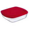 Suorakulmainen eväsrasia kannella Ô Cuisine Cook&store Ocu Punainen 2,5 L 28 x 20 x 8 cm Silikoni Lasi (5 osaa)