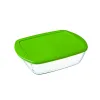 Suorakulmainen eväsrasia kannella Pyrex Cook & Store Vihreä 1,1 L 23 x 15 x 7 cm Silikoni Lasi (6 osaa)