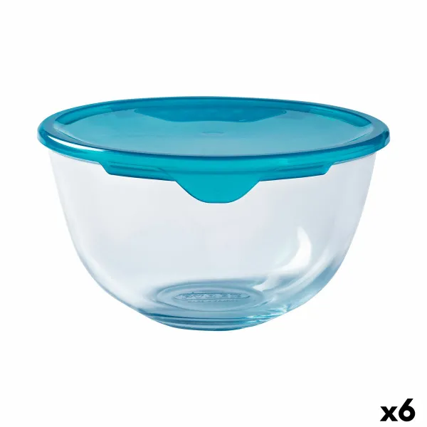 Apvali pietų dėžutė su dangteliu Pyrex Cook & Store Mėlyna 15 x 15 x 8 cm 500 ml Silikoninis stiklas (6 vnt.)