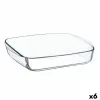 Pasniegšanas Plate Ô Cuisine Kvadrāta 25 x 22 x 5 cm Caurspīdīgs Stikls (6 gb.)
