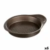 Форма для выпечки Pyrex Asimetria Чёрный Металл Круглый Ø 26 cm 6 штук