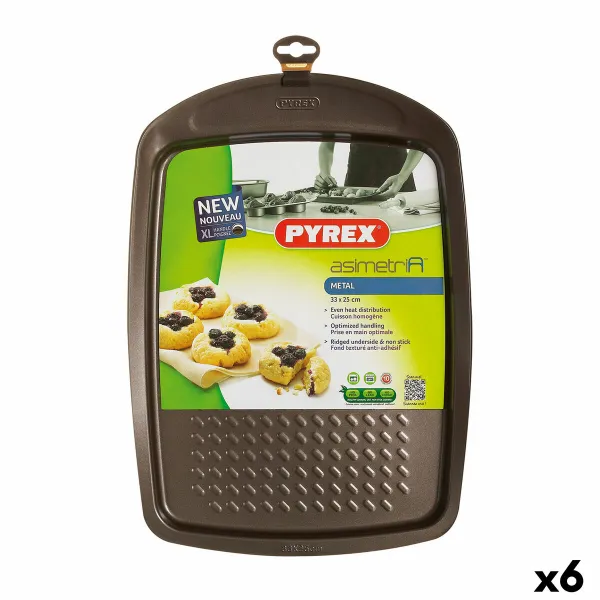 Uuni vuoka Pyrex Asimetria Suorakulmainen Musta Metalli 33 x 25 cm (6 osaa)