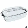 Oven Mould Ô Cuisine Rectangular With lid 37,5 x 22,5 x 10,6 cm Transparent (3 Units)