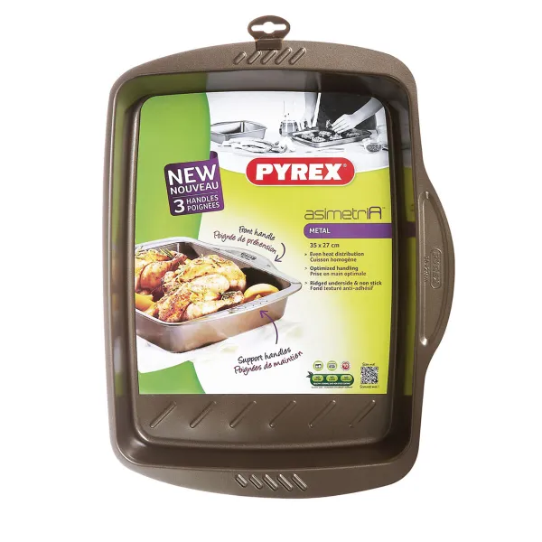 Stačiakampė liejimo forma Pyrex Asimetria Juoda Metalinis 35 x 27 cm Stačiakampis (6 vnt.)