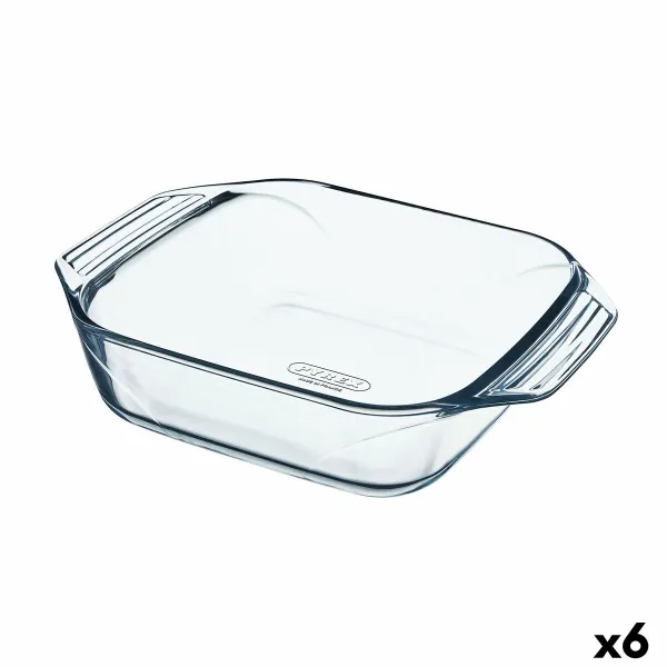 Serviravimo Lėkštė Pyrex Irresistible Kvadratai Skaidrus stiklas 6 vnt. 29,2 x 22,7 x 6,8 cm
