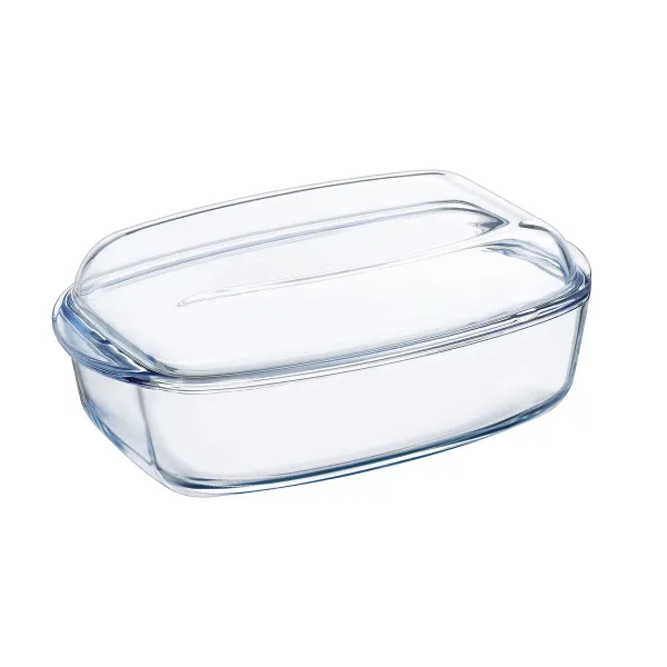 Serviravimo Lėkštė Pyrex Classic Su dangteliu 4,5 L 38 x 22 x 11 cm Skaidrus stiklas (3 vnt.)