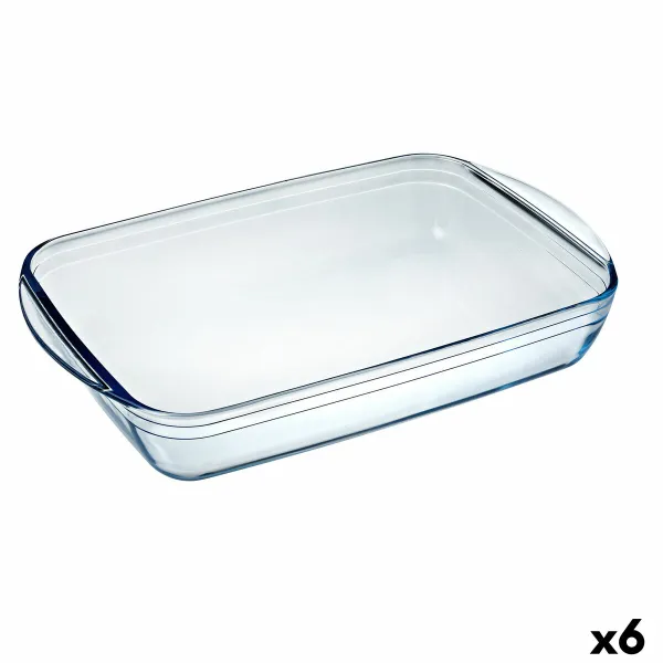 Поднос Pyrex Classic 4,6 L 40,3 x 26,3 x 7,3 cm Прозрачный Cтекло (6 штук)
