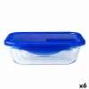 Ilmatiivis eväsrasia Pyrex Cook & Go 20,5 x 15,5 x 6 cm Sininen 800 ml Lasi (6 osaa)