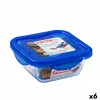 Hermetiška priešpiečių dėžutė Pyrex Cook & Go 16,7 x 16,7 x 7 cm Mėlyna 850 ml stiklas (6 vnt.)