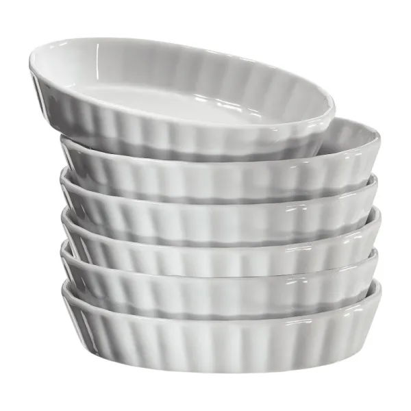 Küchenprofi Burgundy – Porcelain creme brulée dish 14×8.5×2.5 cm, set of 6