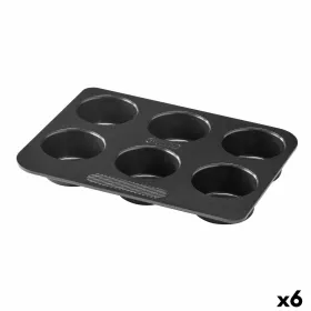 Форма для Кексов Pyrex Magic Чёрный 24 x 18 x 3 cm (6 штук)