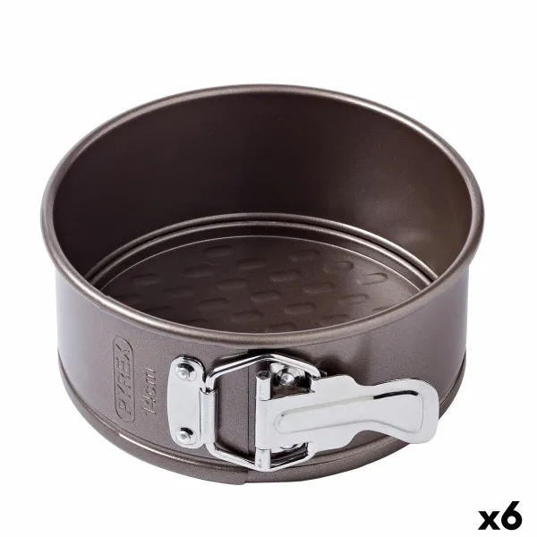 Irtopohjavuoka Pyrex Asimetria Pyöreä Musta Metalli Ø 14 cm (6 osaa)