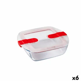 Hermētiska Pusdienu Kastīte Pyrex Cook&heat 1 L 20 x 17 x 6 cm Sarkans Stikls (6 gb.)