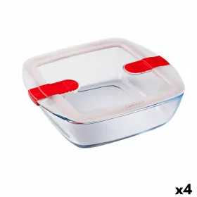 Ilmatiivis eväsrasia Pyrex Cook & Heat 25 x 22 x 7 cm 2,2 L Läpinäkyvä Lasi (4 osaa)