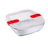Ilmatiivis eväsrasia Pyrex Cook & Heat 25 x 22 x 7 cm 2,2 L Läpinäkyvä Lasi (4 osaa)