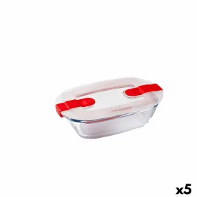 Ilmatiivis eväsrasia Pyrex Cook & Heat Suorakulmainen 400 ml 17 x 10 x 5 cm Läpinäkyvä Lasi (5 osaa)