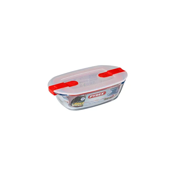 Ilmatiivis eväsrasia Pyrex Cook & Heat Suorakulmainen 400 ml 17 x 10 x 5 cm Läpinäkyvä Lasi (5 osaa)