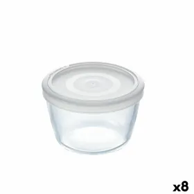 Pyöreä eväsrasia kannella Pyrex Cook&freeze 600 ml 12 x 12 x 9 cm Läpinäkyvä Lasi Silikoni (8 osaa)