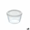 Pyöreä eväsrasia kannella Pyrex Cook&freeze 600 ml 12 x 12 x 9 cm Läpinäkyvä Lasi Silikoni (8 osaa)