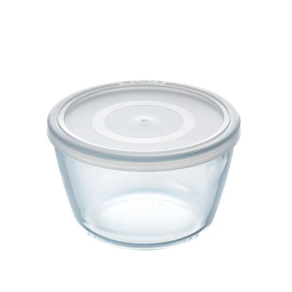 Pyöreä eväsrasia kannella Pyrex Cook & Freeze 1,1 L 15 x 15 x 10 cm Läpinäkyvä Silikoni Lasi (4 osaa)