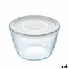 Pyöreä eväsrasia kannella Pyrex Cook & Freeze 1,6 L 17 x 17 x 12 cm Läpinäkyvä Silikoni Lasi (4 osaa)