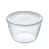 Pyöreä eväsrasia kannella Pyrex Cook & Freeze 1,6 L 17 x 17 x 12 cm Läpinäkyvä Silikoni Lasi (4 osaa)