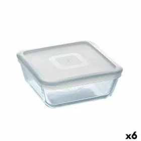 Suorakulmainen eväsrasia kannella Pyrex Cook&freeze Läpinäkyvä Lasi Silikoni 850 ml 15 x 15 x 6 cm (6 osaa)