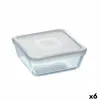 Square Lunch Box with Lid Pyrex Cook&freeze Transparent Glass Silicone 850 ml 15 x 15 x 6 cm (6 Units)