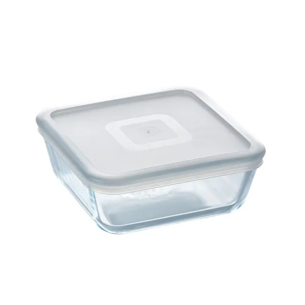 Square Lunch Box with Lid Pyrex Cook&freeze Transparent Glass Silicone 850 ml 15 x 15 x 6 cm (6 Units)