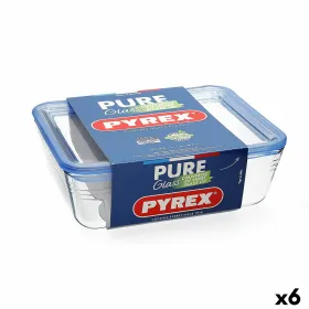 Hermetiška priešpiečių dėžutė Pyrex Pure Glass Skaidrus stiklas (800 ml) (6 vnt.)