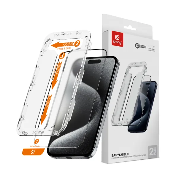 Crong EasyShield 2-Pack - Tempered Glass iPhone 15 Pro Max (2 pieces)