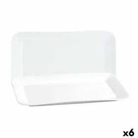 Serviravimo Lėkštė Quid Basic Stačiakampis Keramikinis Balta (35,8 x 21 cm) (6 vnt.)