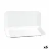 Serviravimo Lėkštė Quid Basic Stačiakampis Keramikinis Balta (35,8 x 21 cm) (6 vnt.)