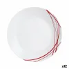 Плоская тарелка Arcopal Domitille Rojo Двухцветный Cтекло 25 cm (12 штук)