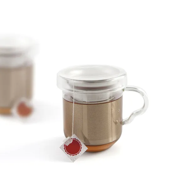 Tasīte ar Tējas Filtru Quid Serenia Caurspīdīgs Stikls Nerūsējošais tērauds 350 ml (12 gb.)