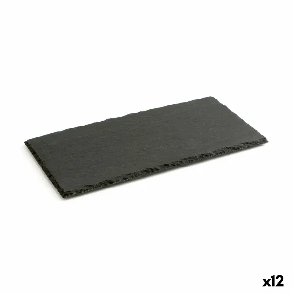 Керамический поднос с эффектом сланца Quid Gastro Fun Чёрный (32 x 17 cm) (12 штук)