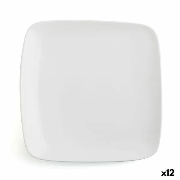 Plakans trauks Ariane Vital Square Kvadrāta Balts Keramika 27 x 21 cm (12 gb.)