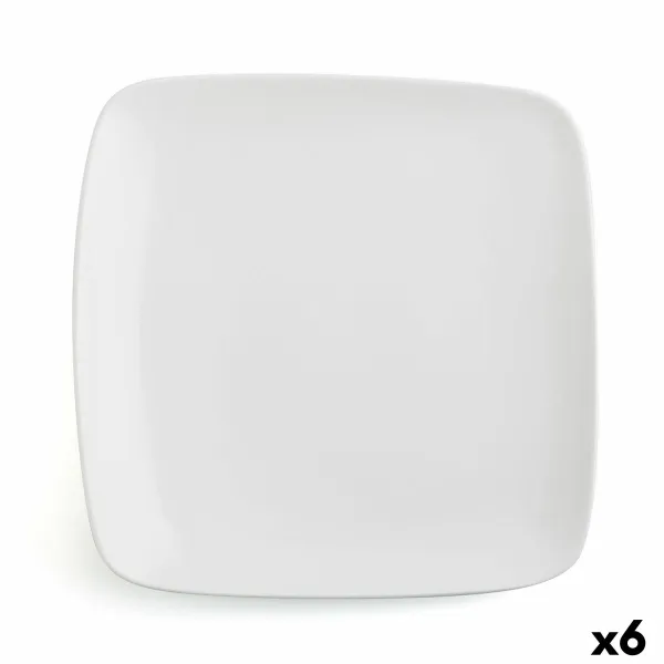 Plakans trauks Ariane Vital Square Kvadrāta Balts Keramika 30 x 22 cm (6 gb.)