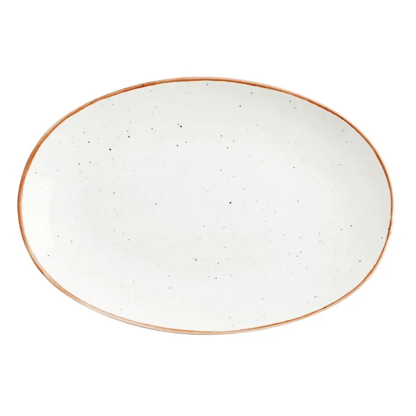Serviravimo Lėkštė Ariane Terra Ovalus Keramikinis Rusvai gelsva (Ø 26 cm) (12 vnt.)