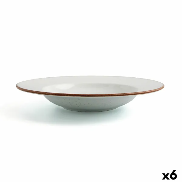 Deep Plate Ariane Terra Ceramic Beige (Ø 26 cm) (6 Units)