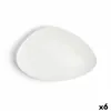 Flat plate Ariane Antracita Triangular Ceramic White (Ø 29 cm) (6 Units)