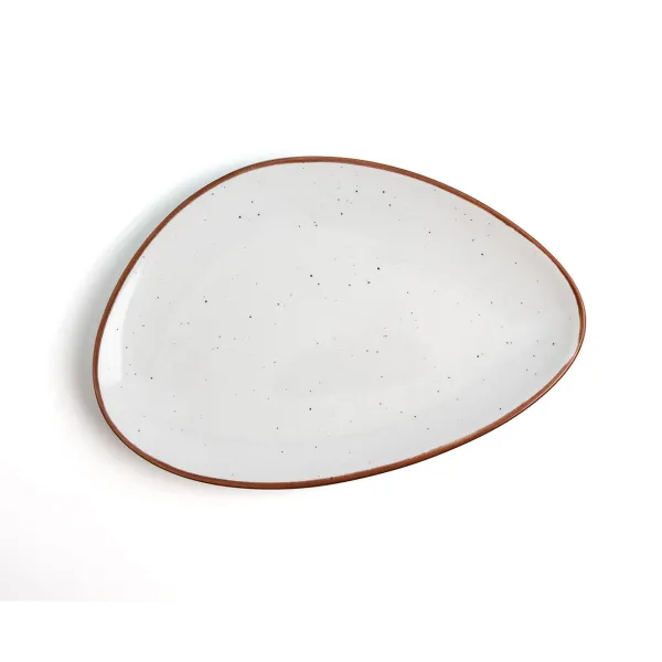 Litteä Lautanen Ariane Terra Kolmikulmainen Beige Keraminen Ø 29 cm (6 osaa)